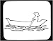 Mouse Pad with black and white, fisherman, silhouette, river, boating, India, ferry, boat, lake, Asia