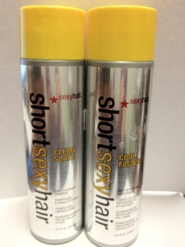 Sexy Hair Short Clean Slate Shampoo and Short Sexy Hair Cool Factor Daily Refreshing Conditioner 8.5 Oz.
