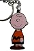 Peanuts Snoopy keyring / zipper pull - Charlie Brown metal keychain