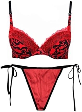 Busyfish Women's Sleek Model Sexy Thong Panty Red