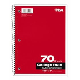 Tops Theme Book, College Rule Spiral Notebook, 1-Subject, Assorted Color Covers, 85 Bright, 70 Sheets per Book (65022)