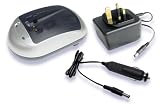 Battery Charger Suitable for OLYMPUS LI-10B, LI-12B, LI-10C, Olympus Camedia C Series, Camedia D Series, Camedia X Series, Camedia u Series, MJU Series, Stylus Series(fits selected models only)