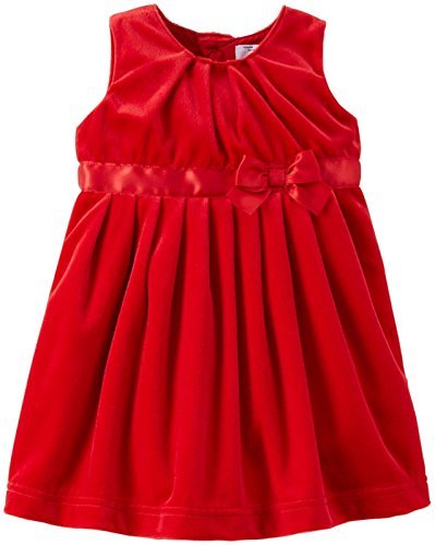 Velour Dress w/Diaper Cover (Baby) - Red-12 Months