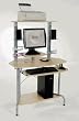 Primo Tower Corner Computer Desk in Silver and Maple By Studio RTA Furniture