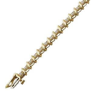 14kt Yellow Gold Contemporary Diamond Tennis Bracelet