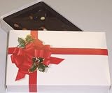 Scott's Cakes 1/2 lb. Dark Chocolate Almond Bark in a Ribbon n Holly Box