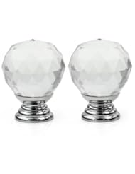 Home: 2pcs Clear Crystal Cabinet Drawer Knob Kitchen Handle Door Wardrobe Hardware New - ReFaXi