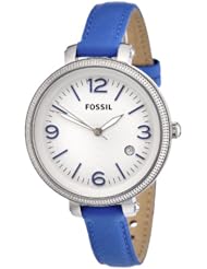 Fossil Heather Three Hand Leather Watch - Blue Es3279