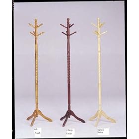 <b>Hall Tree Wood Coat Hat Rack Stand (cherry)</b>