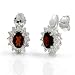 Sterling Silver Garnet Earrings with CZs