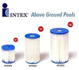 Intex Brand Type B Large Pool Filter Cartridge, Parts# 59905 59905T 59905W - for 2000 & 3000 GPH Krystal Clear Model 51 520 530 Pool Pump - Case of 6 Units