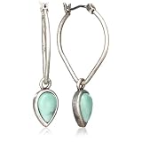 Lucky Brand Turquoise Color Howlite Silver-Tone Tear Drop Earrings