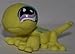 Gecko #596 (Real Feel: Yellow, Purple Eyes) - Littlest Pet Shop (Retired) Collector Toy - LPS Collectible Replacement Figure - Loose (OOP Out of Package & Print)