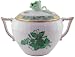 Herend Green Chinese Bouquet Covered Sugar Bowl with Handles 4722AV