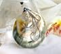 Completely Handcrafted - Designer Sterling Silver Rainbow Fire Mother Of Pearl HUGE Pendant