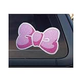 GLITTER PINK Bow Car Decal / Sticker
