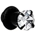 4 Gauge Black Clear Cubic Zirconia Plug