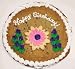 Scott's Cakes 1 lb. Chocolate Chip Cookie Cake with Pink and Purple Iced Daisy Sugar Cookie