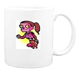 Mug with human, body, individuals, individual, persons, cat, red, humans, people, woman, pet, person, robot