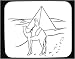 Mouse Pad with camel, traveler, black and white, desert, Africa, ancient, Egypt, pyramids, Middle East, polyhedron