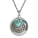 Sterling Silver Oxidized Marcasite with Light Blue Epoxy Textured Round Shape Pendant Necklace, 18