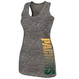 Green Bay Packers Ladies Intense Defense II Burnout Racerback Tank Top - Dark Ash (X-Large)