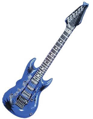 Inflatable Blue Hero Costume Party Decoration Guitar by Rhode Island Novelty