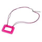 Nvie's Modern Uni-bead Resin Pendant Necklace - Fuschia