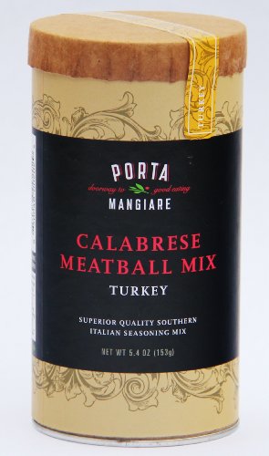Porta Mangiare Calabrese Meatball Mix, Turkey, 5.4-Ounce Containers (Pack of 4)