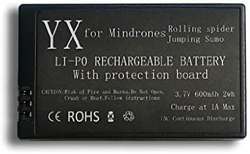 BestforU® Upgrade 3.7v 600mAh Li-po Battery w/Circuit Protective IC for Parrot MiniDrones Jumping Sumo, Parrot Mini Drone Rolling Spider