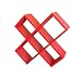 Crisscross Media Wall Storage in Red Finish