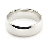 14K White Gold Wedding Bands 6mm comfort-fit
