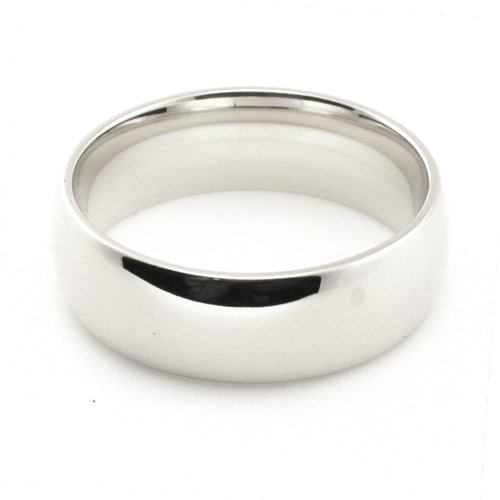14K White Gold Wedding Bands 6mm comfort-fit
