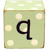 New Arrivals Letter Block Q, Green White by New Arrivals