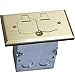 ENERLITES Flip Lid Cover Floor Box kit, 5” x 2.89” 1-Gang Cover, 20A Tamper-Weather Resistant Receptacle Outlets, Watertight Gasket, Corrosive Resistant Hardware, 975507-C, Brass (705507-C)