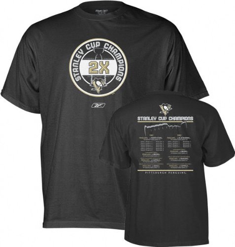 Buy Pittsburgh Penguins -Black- 2-Time Stanley Cup Champions T-Shirt