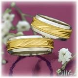 14K Women's 2-Tone Diamond Cut Wedding Band