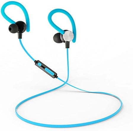 Castaleca Bluetooth Headphones, Magicbuds Wireless Headphones, IPX4 Sweatproof, Premium Sound with Bass, Noise Cancelling, Ergonomic Design, Secure Fit, Zippered Case, 7 Hrs Playtime with Mic - Blue