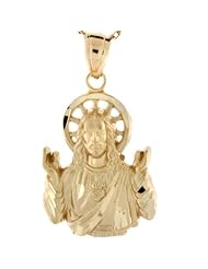 14k Real Gold Jesus Religious Charm Pendant
