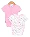 SpaSilk Baby Girls' 2 Pack Flower Print Wrap Bodysuit