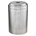 Rubbermaid Commercial Steel 26 Gallon Silhouette Recycling Receptacle for Cans / Bottles, Legend "Cans Bottles", Round, Silver