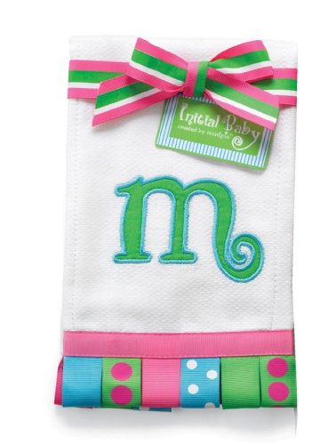 Mud Pie Initial Baby Personalized Burp Cloth, Letter M