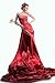 Beautiful Girl in a Long Red Dress Holds an Flower in a Hand - 36