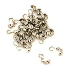 30 Bead Tips Clamshell Rhodium Plated Bead Stringing Parts