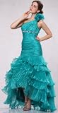 #1812 One Shoulder Ruffle Skirt Evening Prom Party Dress