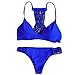 Cupshe Fashion Women's Solid Color Net Knitting Padding Bikini Set