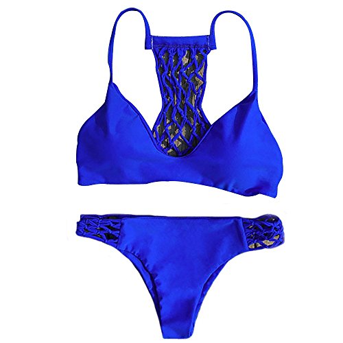 Cupshe Fashion Women's Solid Color Net Knitting Padding Bikini Set