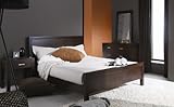 Baxton Studio Charlie 4pc Queen Bedroom Set in Light Cappuccino Rubberwood