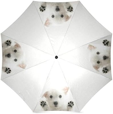 Smiling Face Design Cute Funny Puppy Dogs Custom Auto Foldable Umbrella Daily Use Travel Use Custom Umbrella Nice Gift for Someone