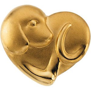 14K White Gold Puppy Love Brooch/Pend Slide 2 3. 5 0 X 2 6. 0 0Mm